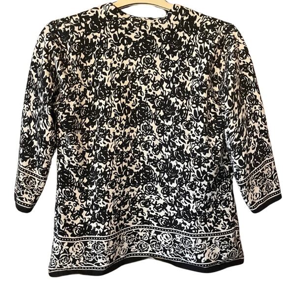 Sarah Spencer cardigan. Black/white, no front closures. Size L. - Picture 2 of 3